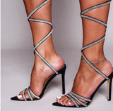 Diamond Studded Wrap Heels(LIMITED EDITION)
